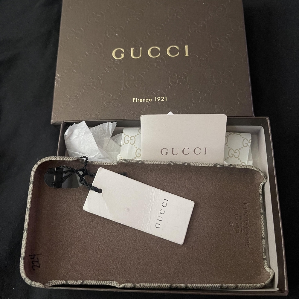 Gucci, beige, GG Supreme Ophidia pro max iphone 10  x/xs case